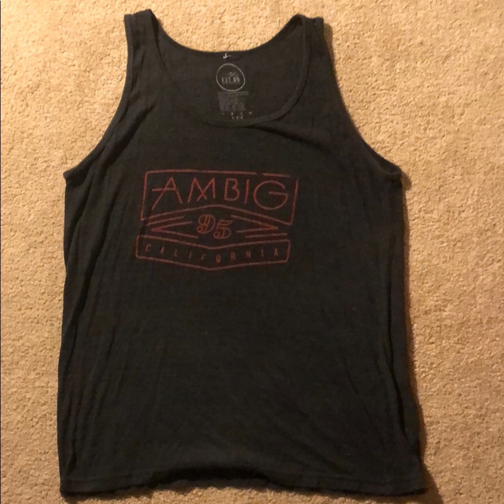 Black “AMBIG” tank top